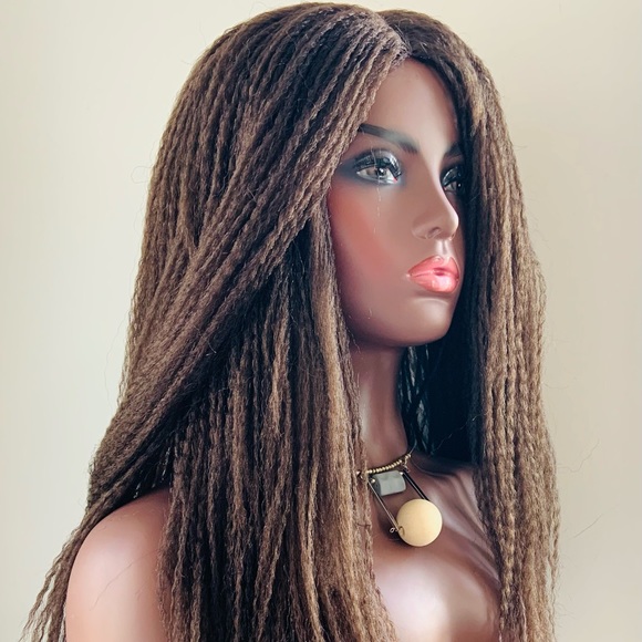 Brown 26” Unisex Dreadlock Twist Synthetic Wig - Picture 4 of 14